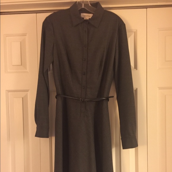 Calvin Klein Dresses & Skirts - Calvin Klein gray wool shirt dress